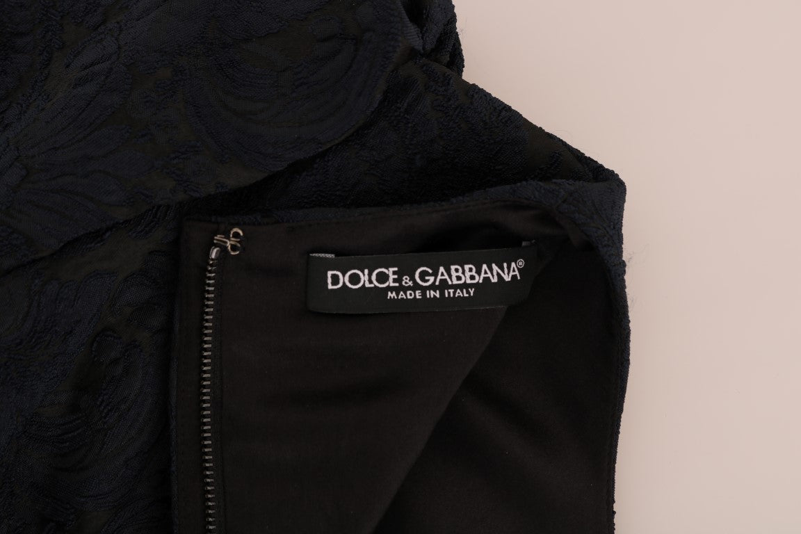 Zwartblauwe flare mini-jurk