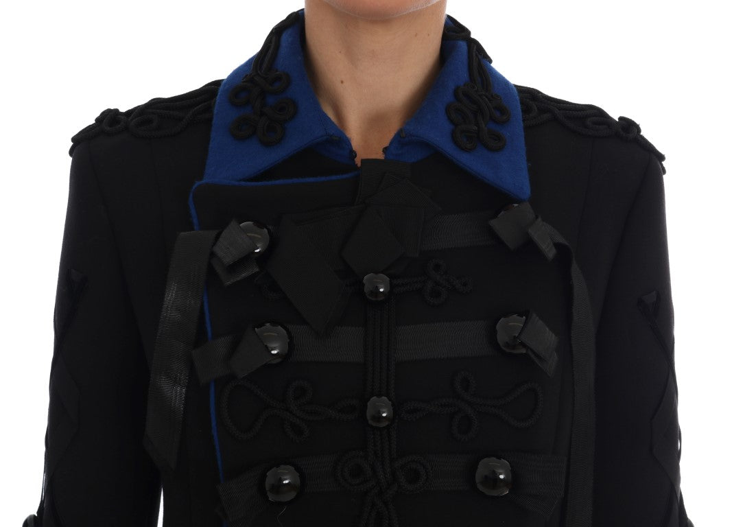 Zwarte wollen trenchcoat