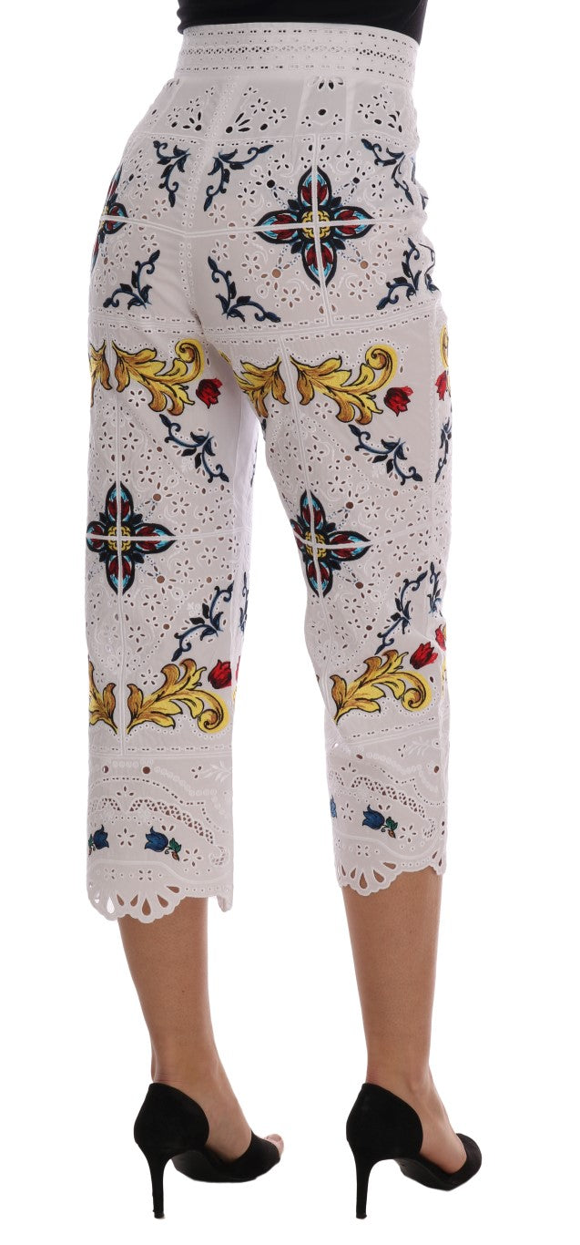 Mulicolor Majolica Cutout Capri-broek