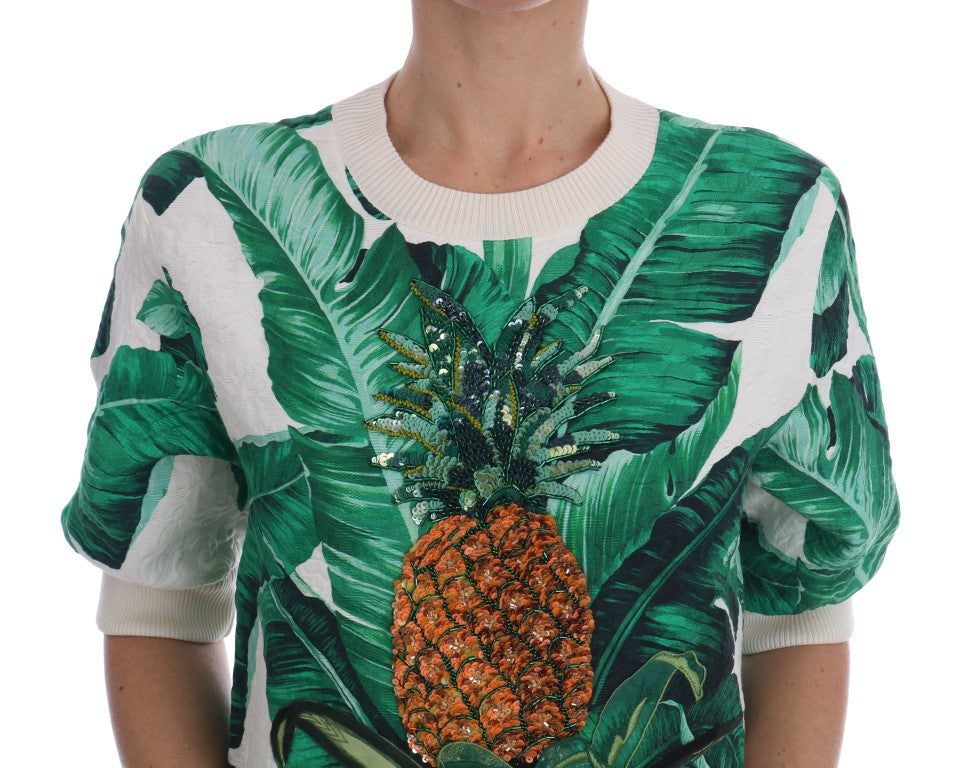 Ananas Banaan Pailletten Ronde Hals Trui