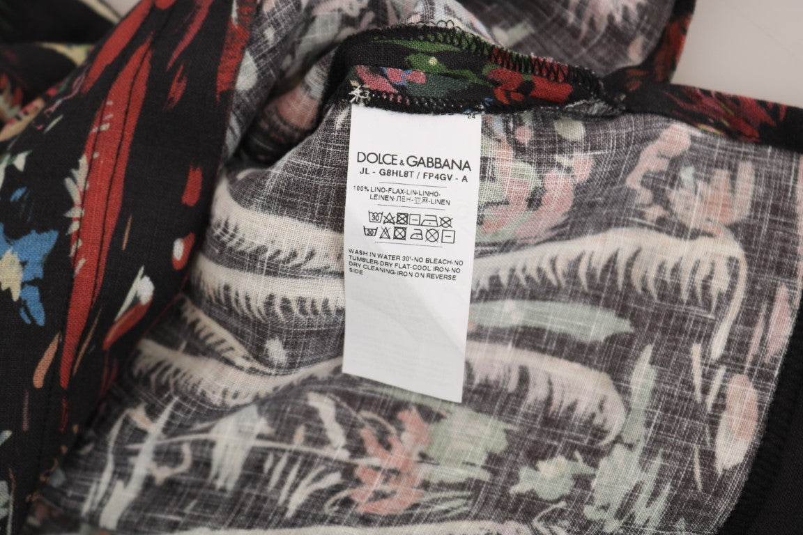 Zwart Vulkaan Sicilië T-shirt met korte mouwen