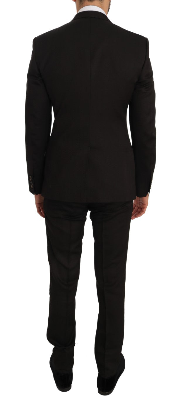Bruine wollen kristallen bijen slim fit MARTINI
