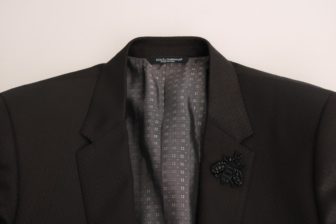Bruine wollen kristallen bijen slim fit MARTINI