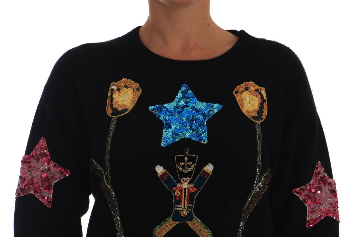Fairy Tale Crystal Black Cashmere Trui