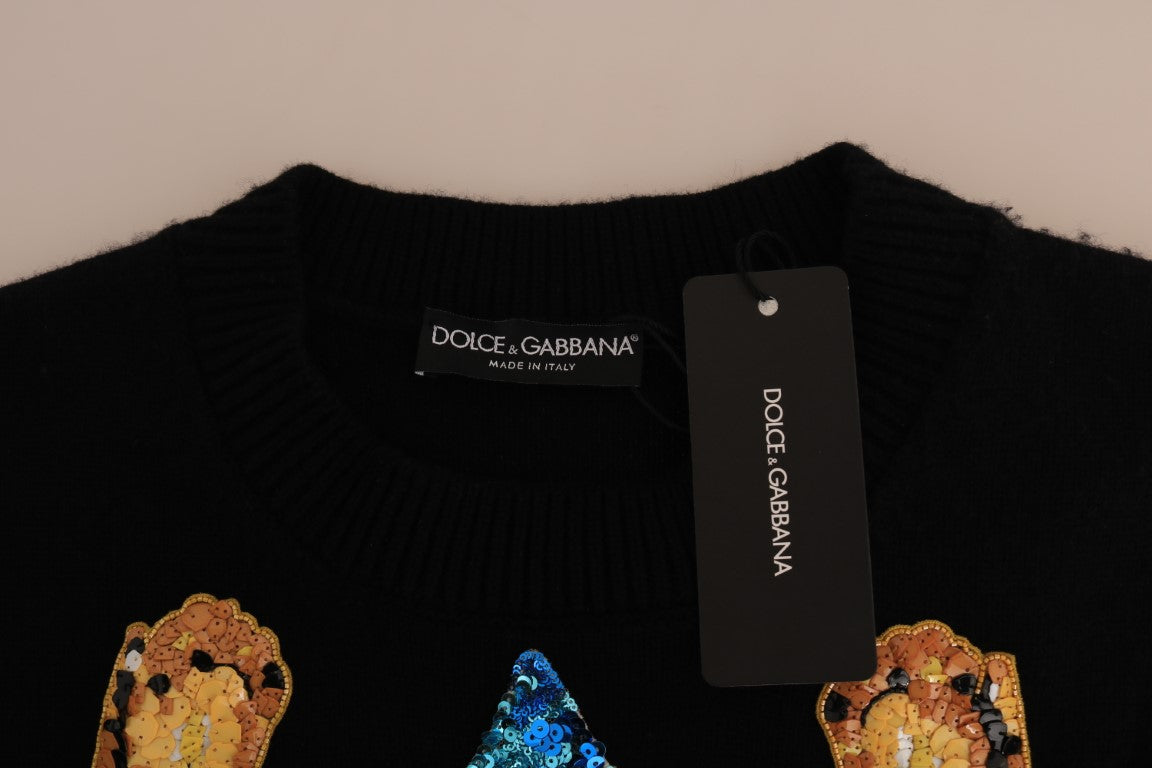 Fairy Tale Crystal Black Cashmere Trui