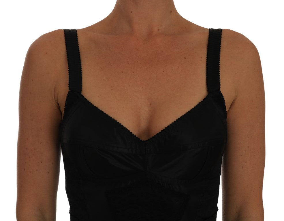 Romper Bodysuit Zwarte Bloemen Stretch Jurk