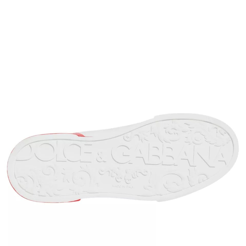 Witte rode Portofino lage sneakers