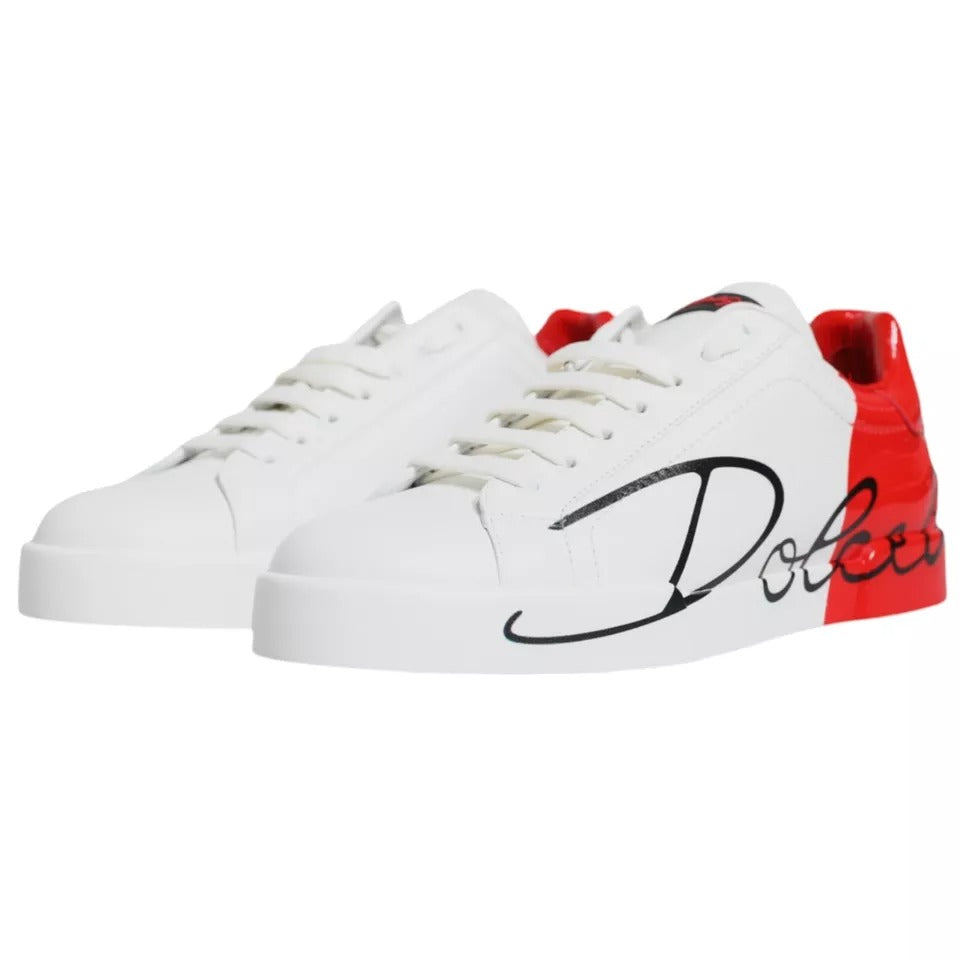 Witte rode Portofino lage sneakers