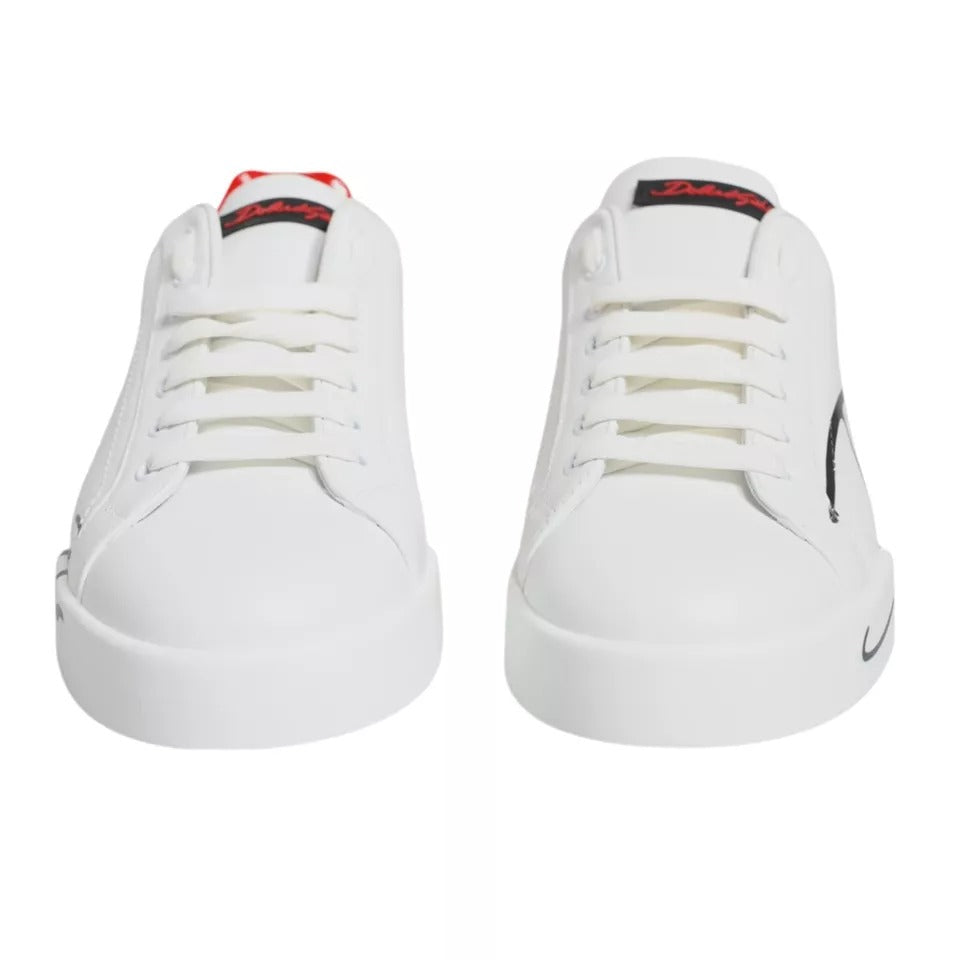 Witte rode Portofino lage sneakers