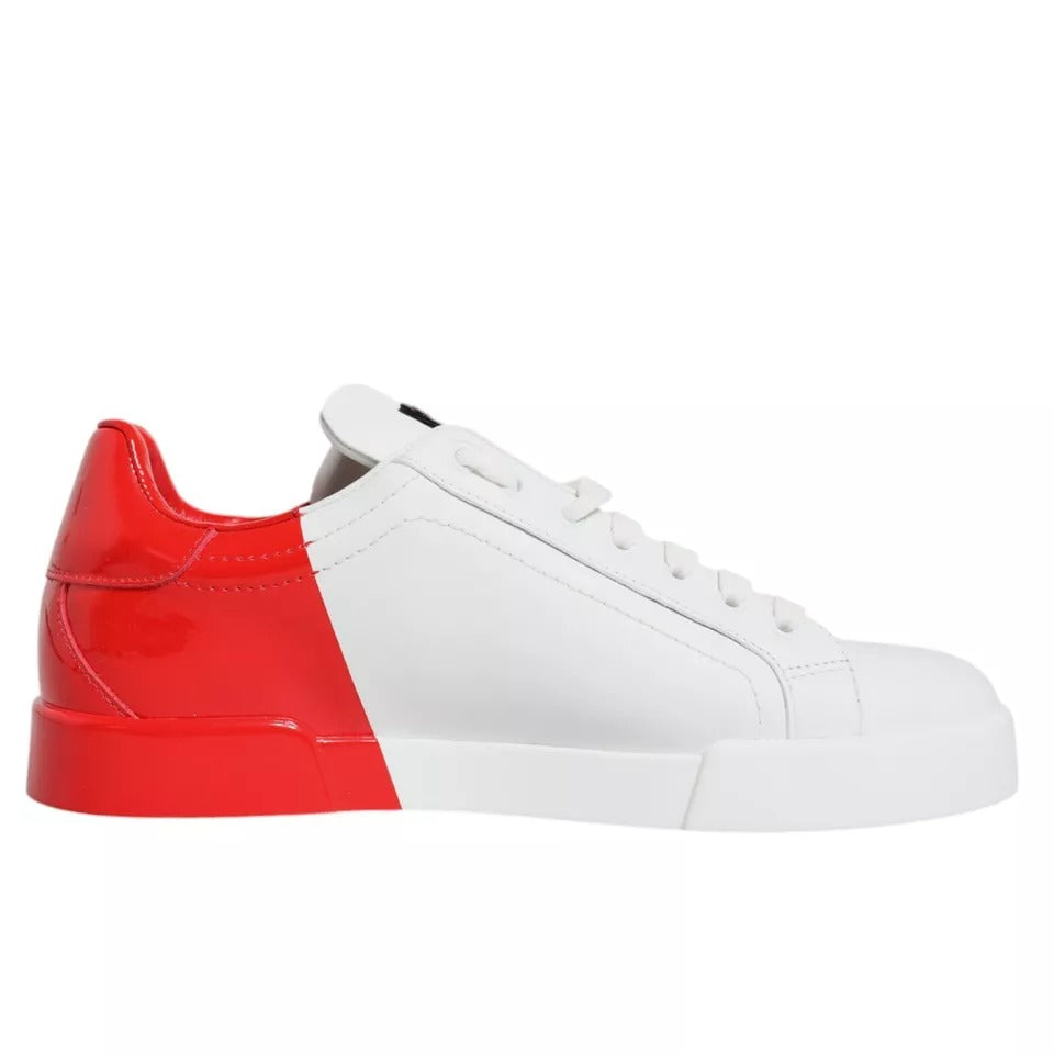 Witte rode Portofino lage sneakers