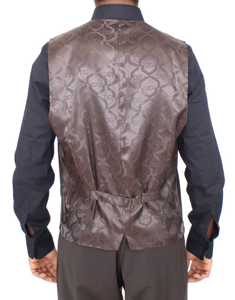Bruin gestreept stretch vest