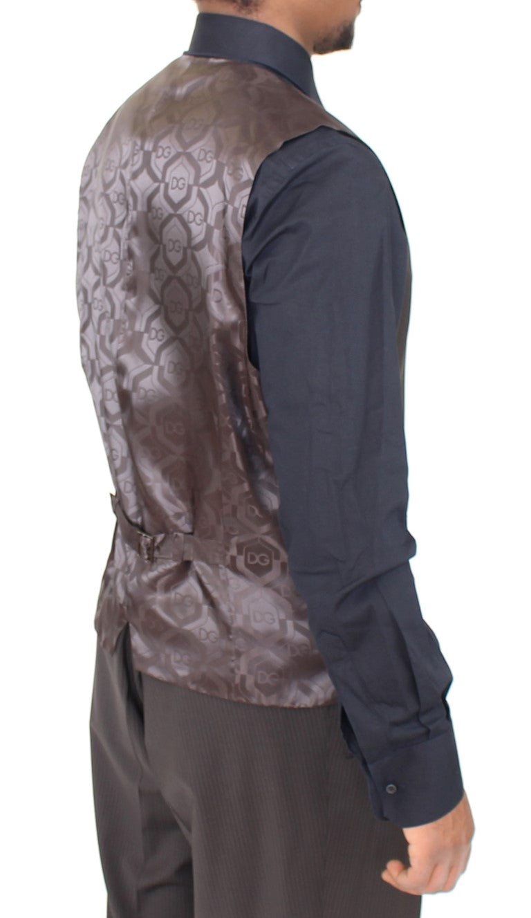 Bruin gestreept stretch vest