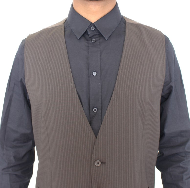Bruin gestreept stretch vest