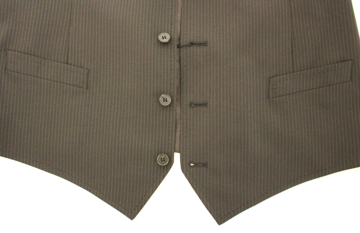 Bruin gestreept stretch vest