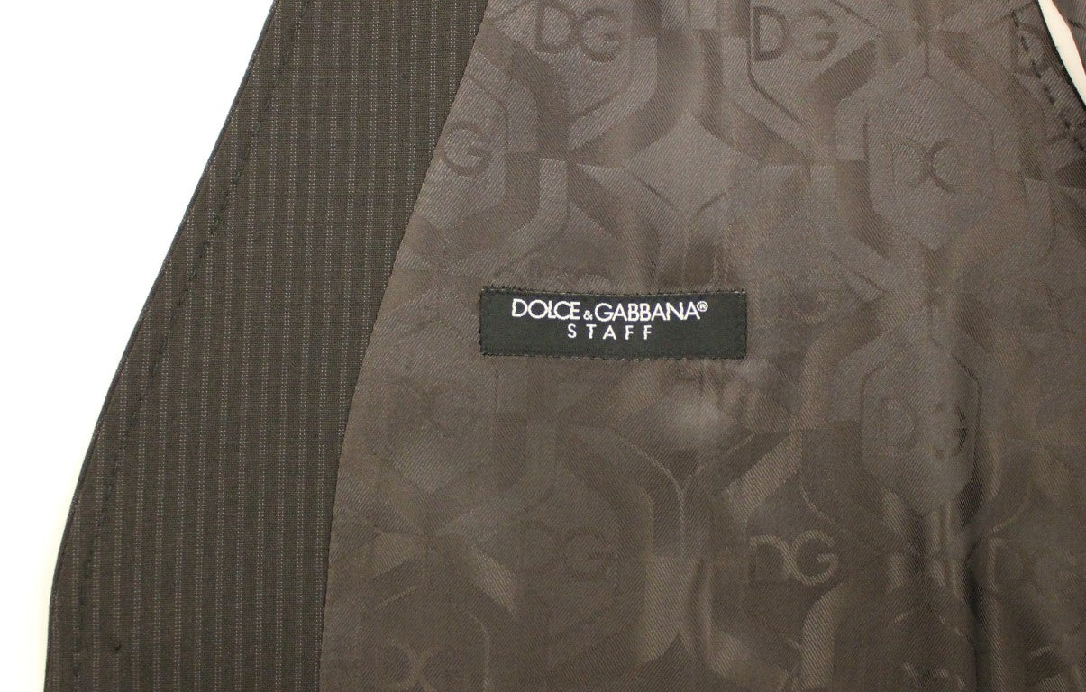 Bruin gestreept stretch vest