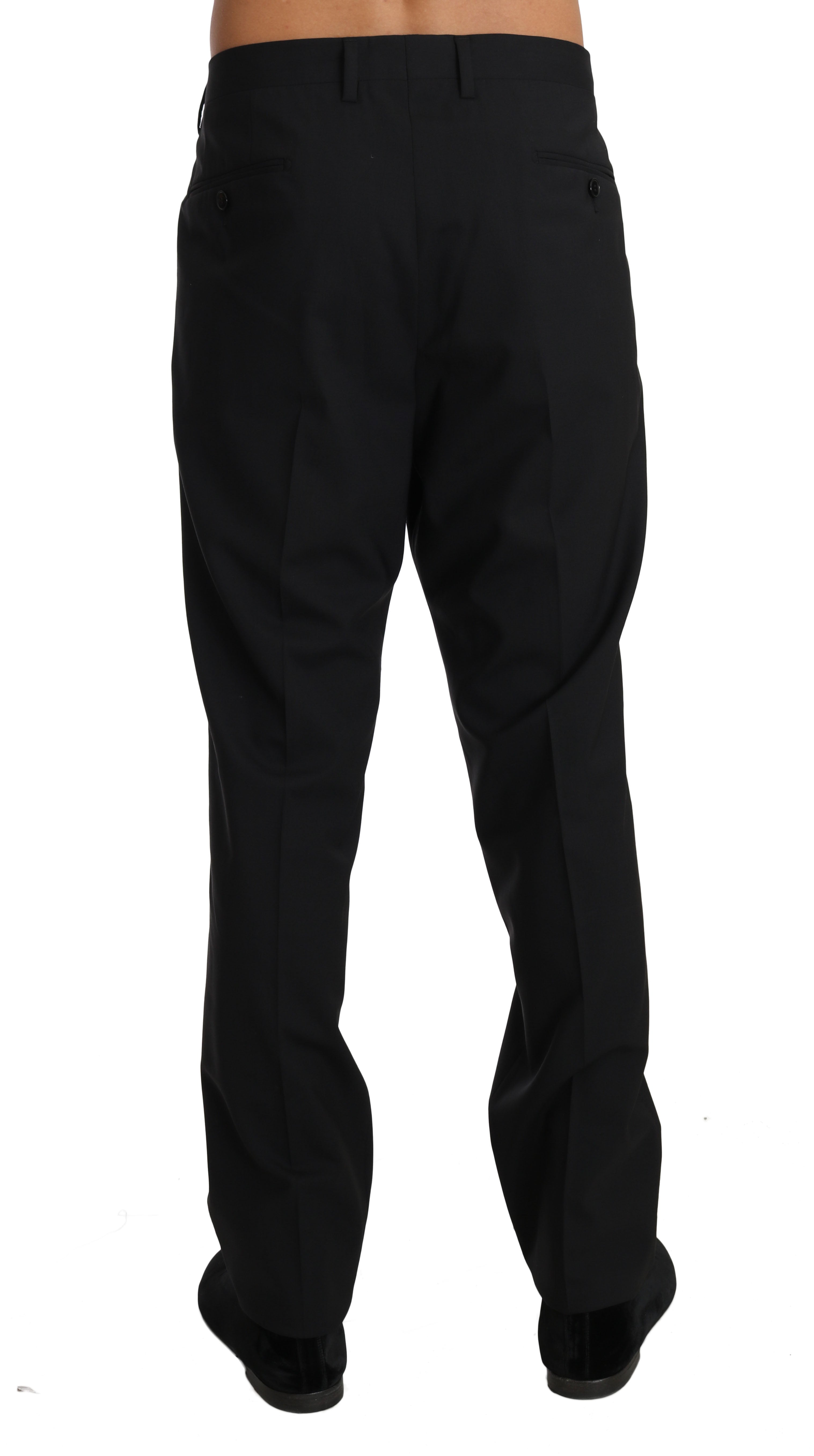 Zwarte wollen stretch formele broek