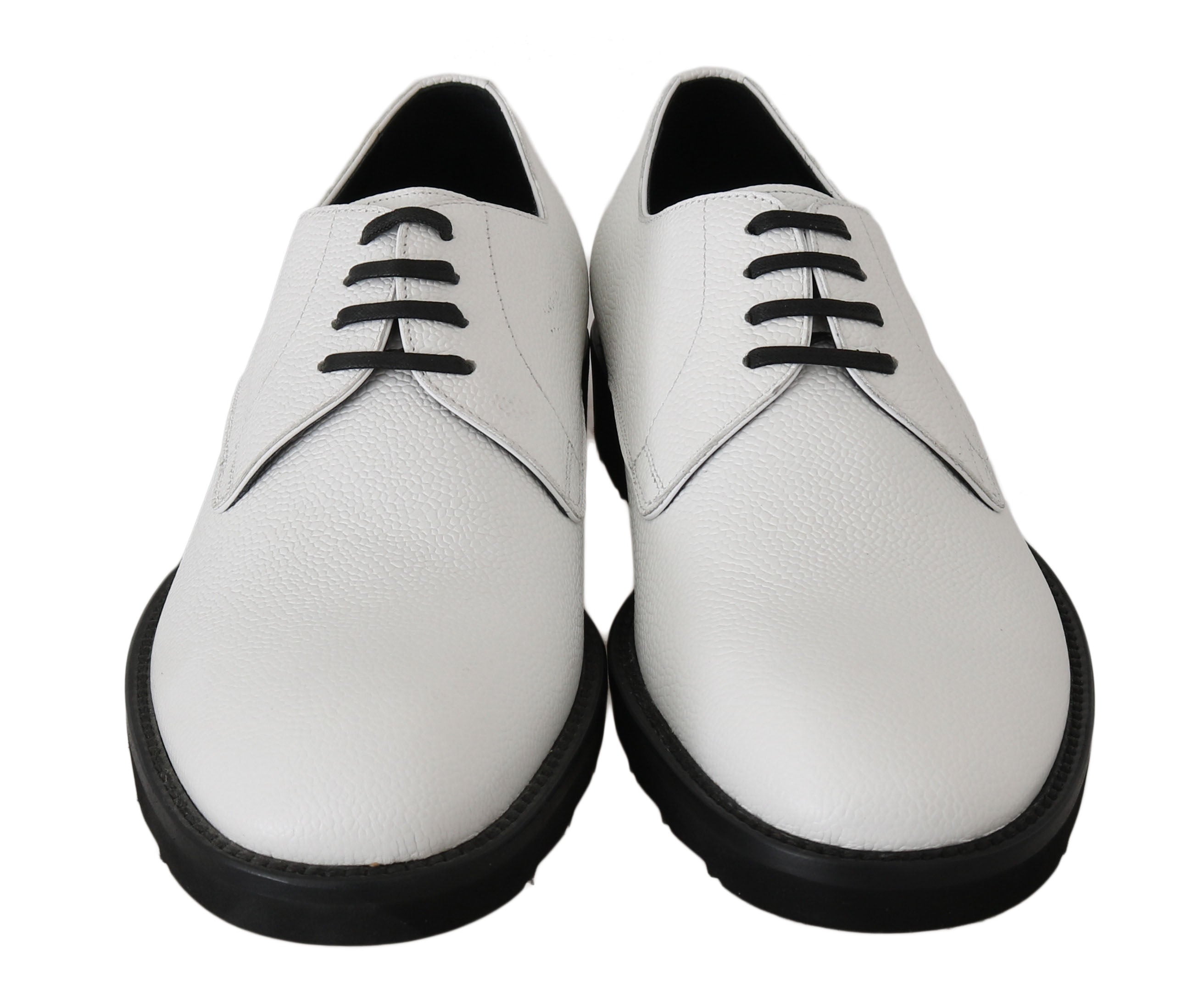 Witte leren derby-jurk formele schoenen