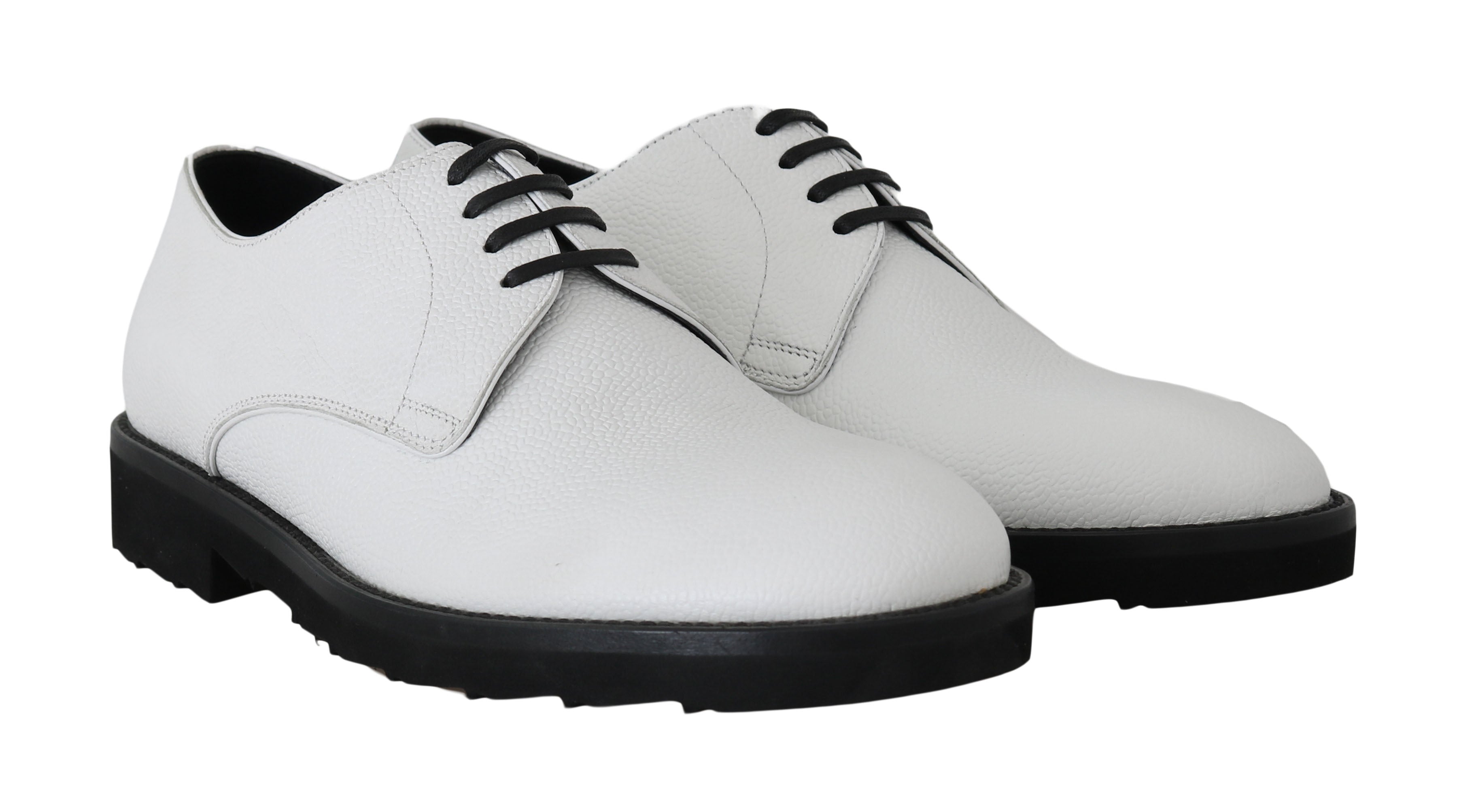 Witte leren derby-jurk formele schoenen