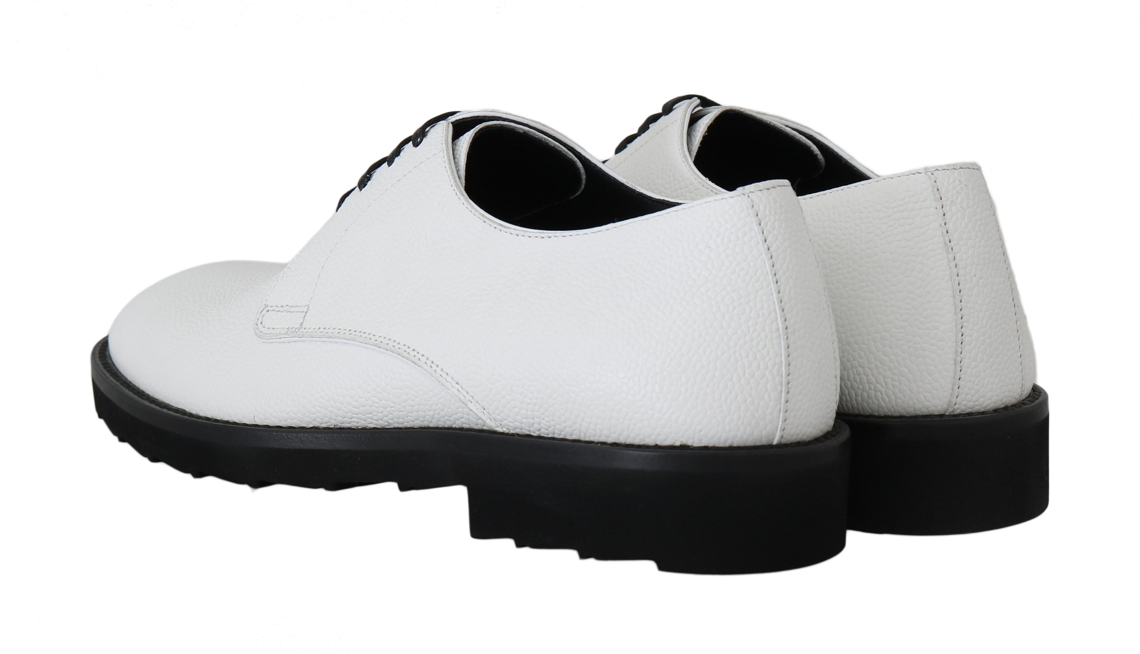 Witte leren derby-jurk formele schoenen
