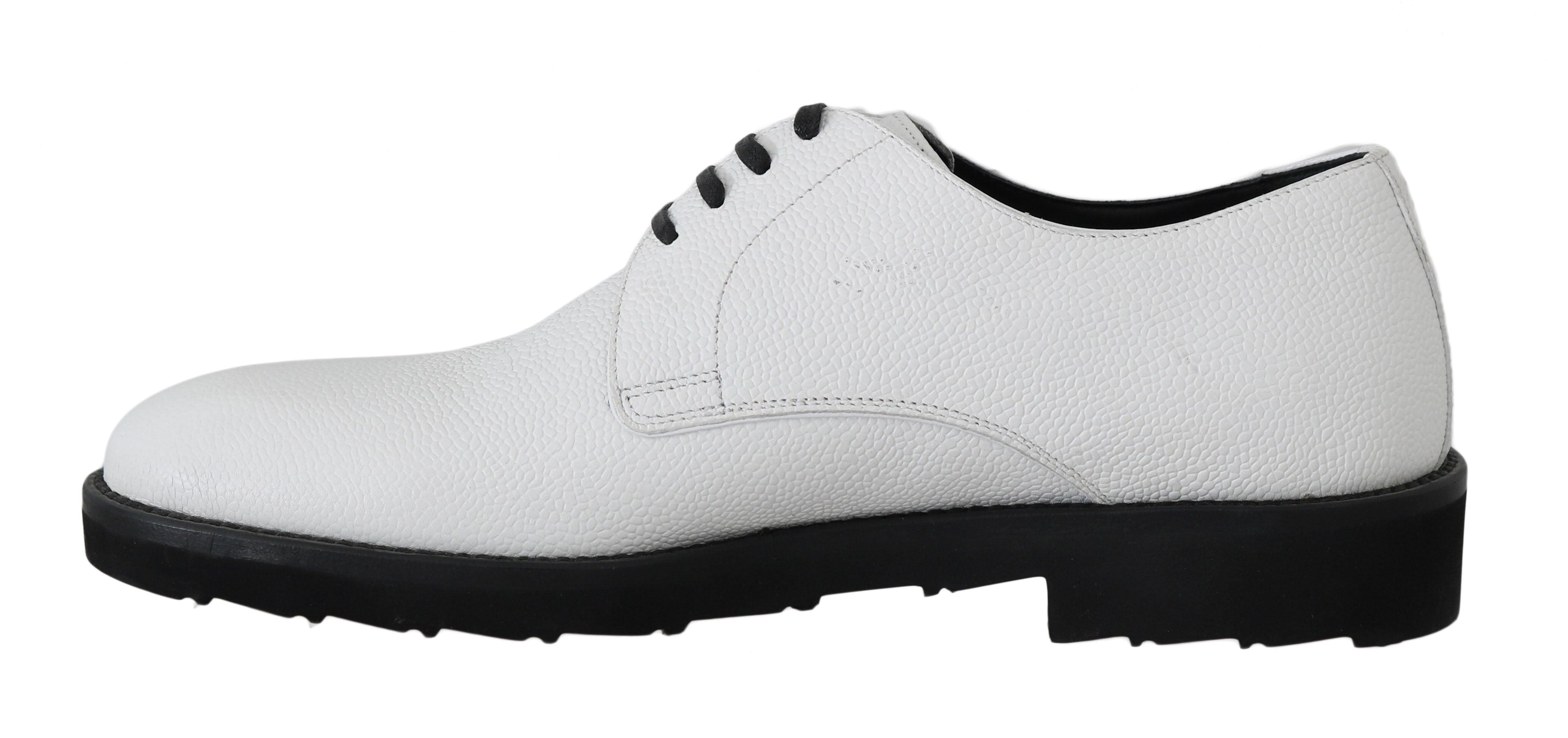 Witte leren derby-jurk formele schoenen