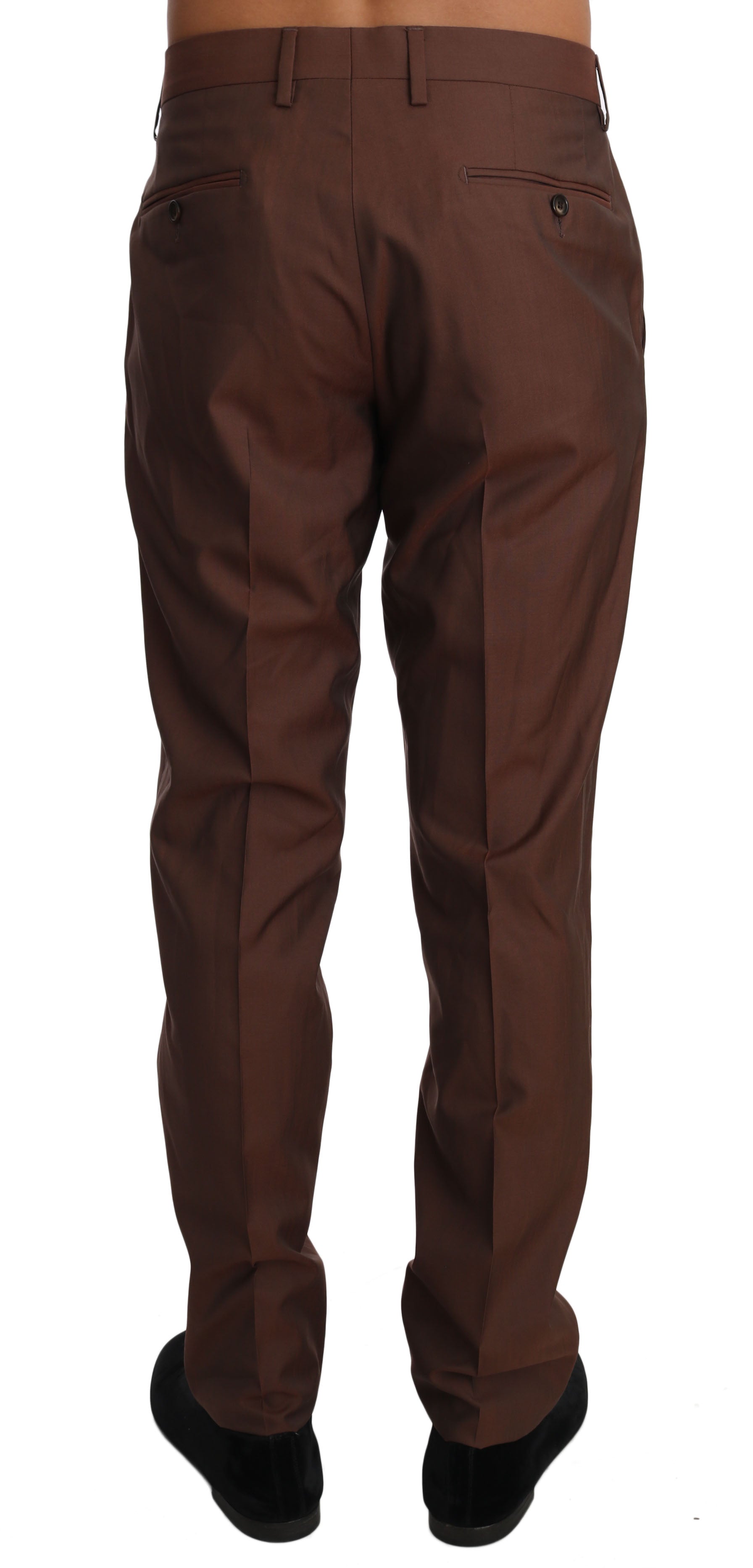 Bruine wollen zijden formele broek