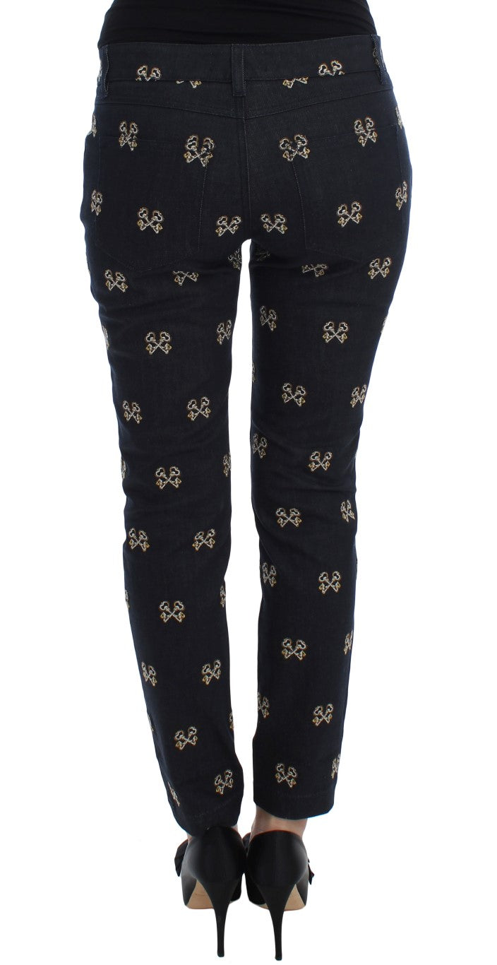 Blue Key geborduurde slim fit KATE-jeans
