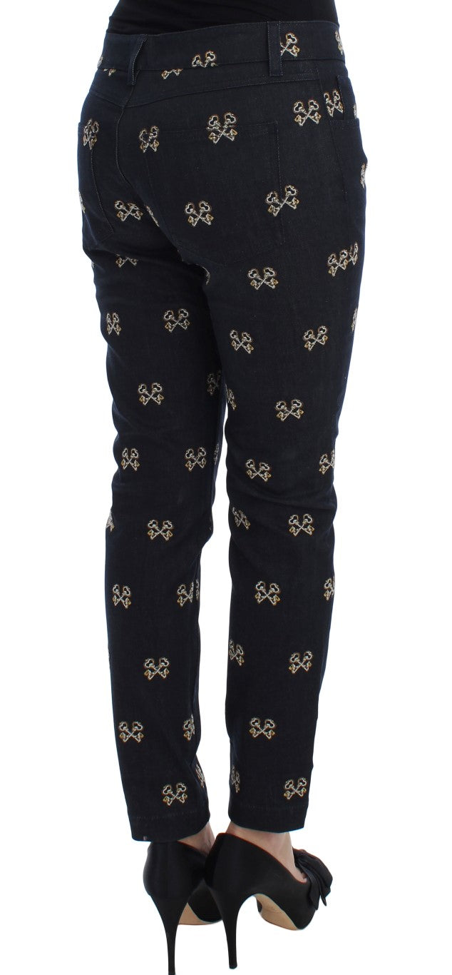 Blue Key geborduurde slim fit KATE-jeans