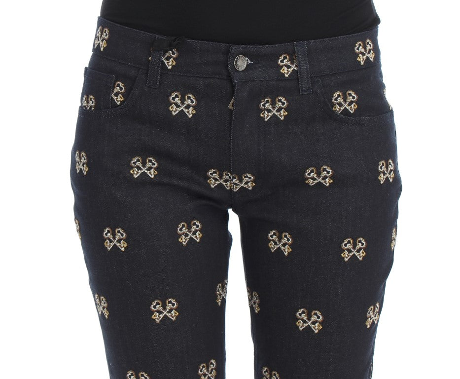 Blue Key geborduurde slim fit KATE-jeans