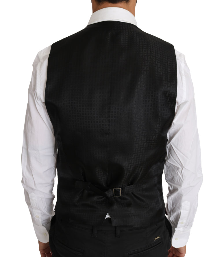Paars patroon wollen zijden vest