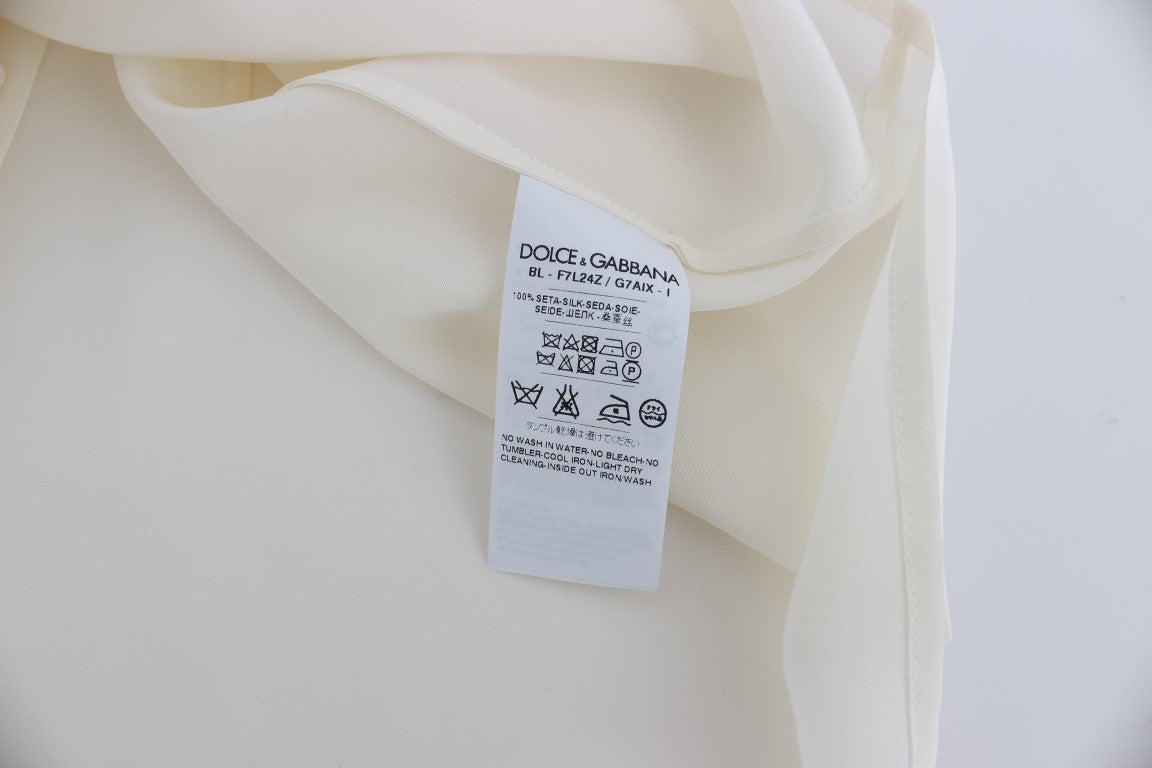 Witte blouse met pailletten en sleutelzijde, T-shirttop