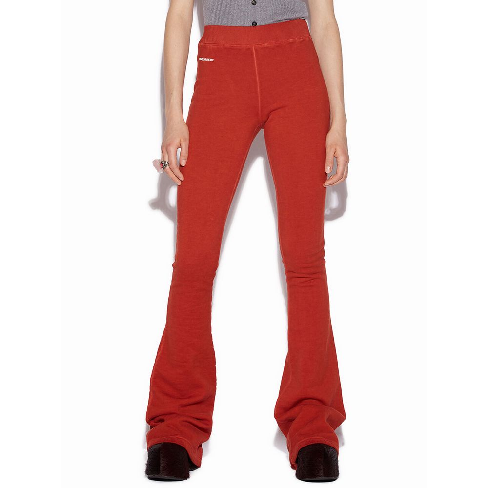 Rode katoenen wijde broek
