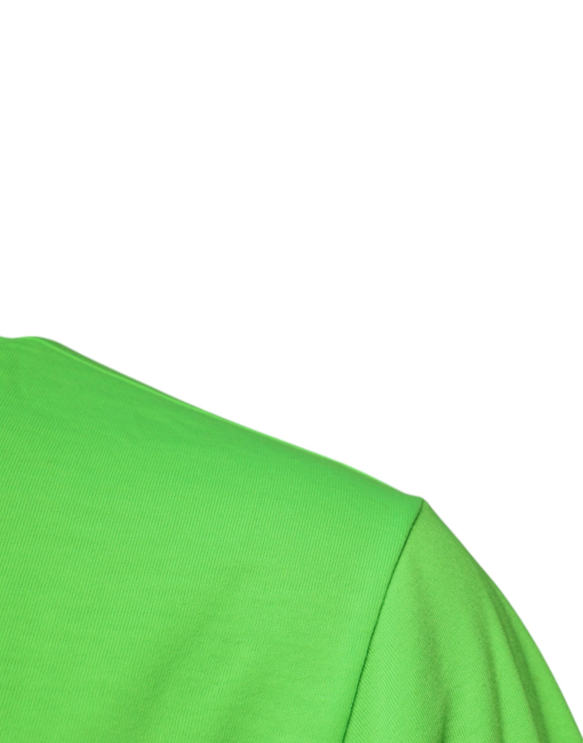 Groen logo polyester ronde hals T-shirt