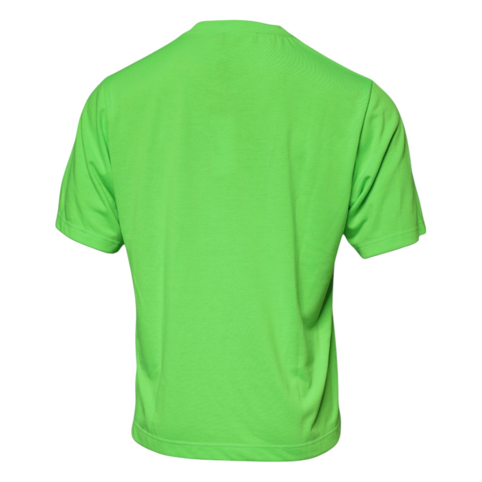 Groen logo polyester ronde hals T-shirt