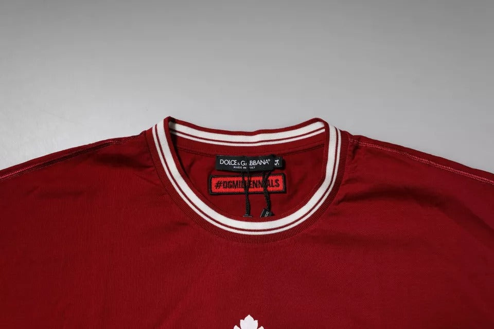 Rood Logo Crown katoenen T-shirt met ronde hals