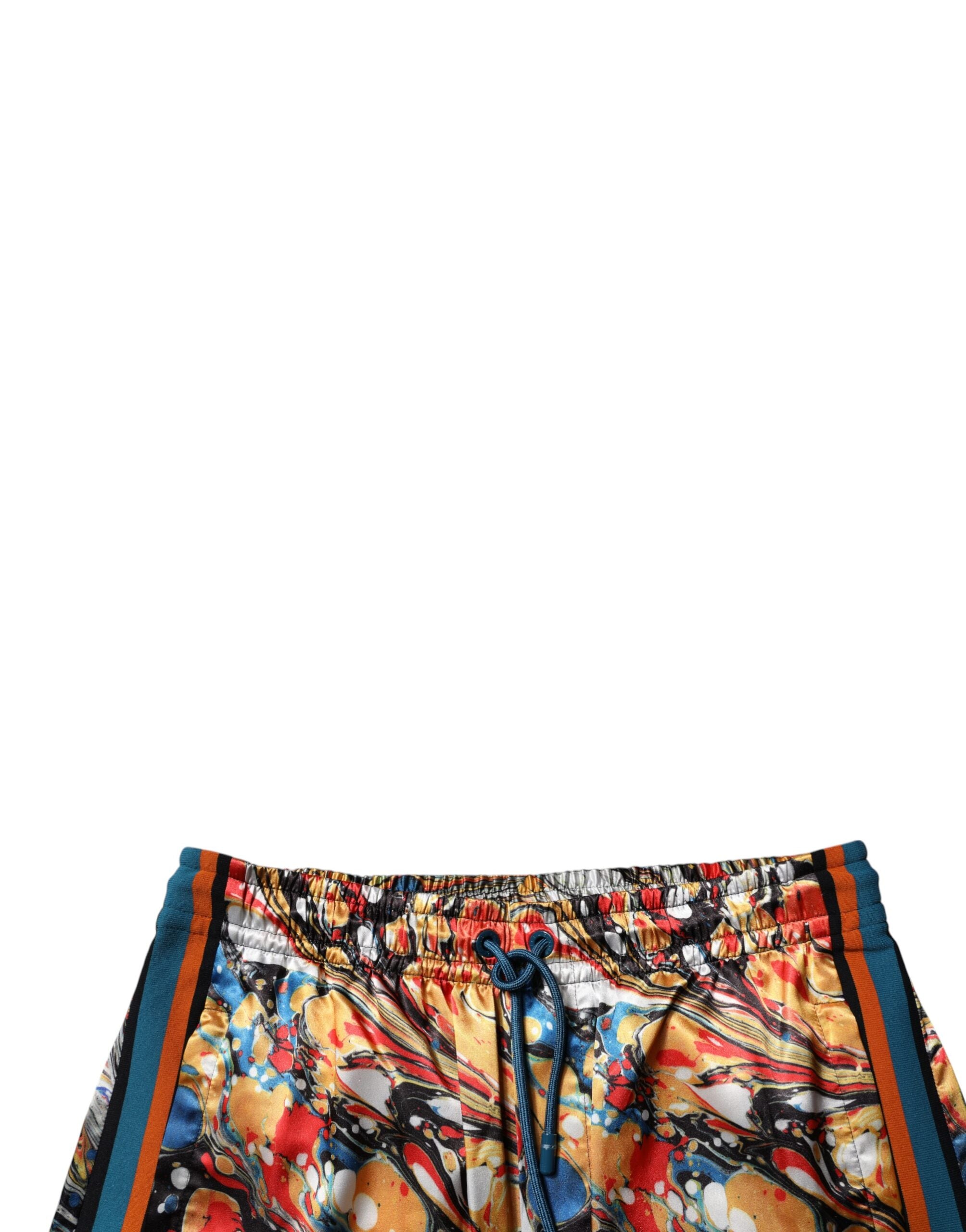 Multicolor Marmeren Satijnen Heren Trainingsbroek