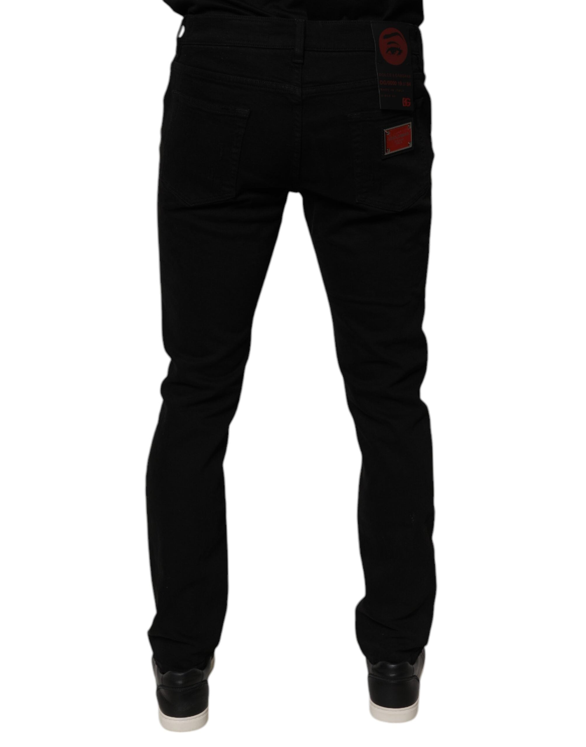 Zwarte skinny jeans van gescheurd katoen voor heren