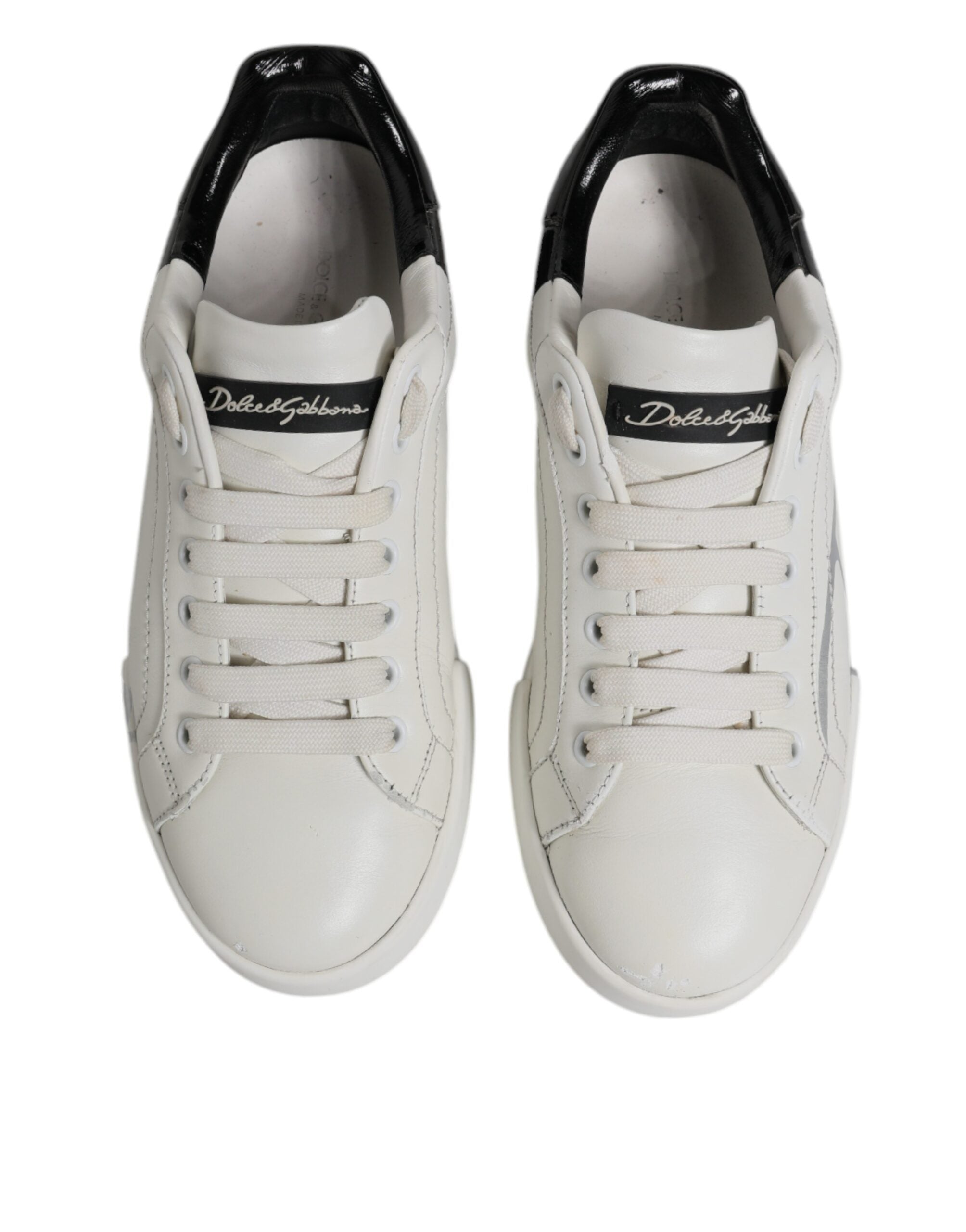 Wit-zwarte Portofino-sneaker voor heren met logo