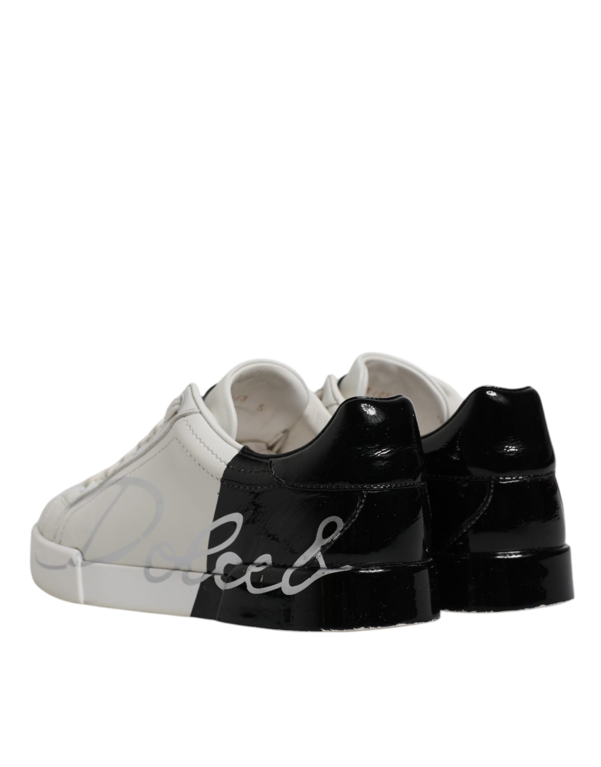 Wit-zwarte Portofino-sneaker voor heren met logo