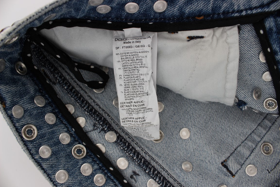 Kristallen rozen hart versierde jeans