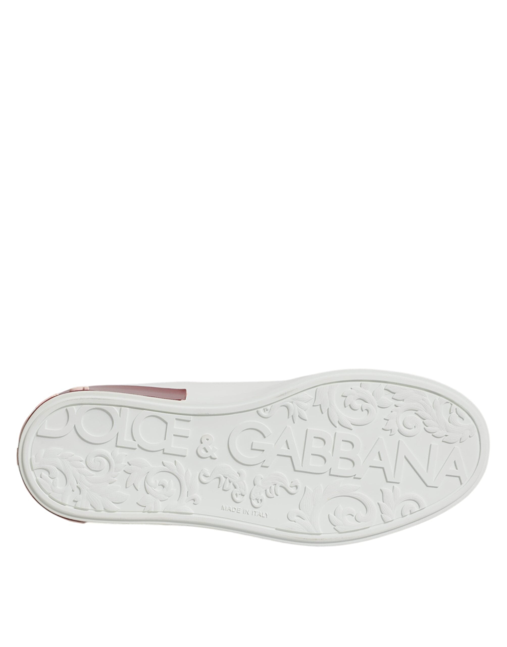 Witte rode leren Portofino heren sneaker schoenen