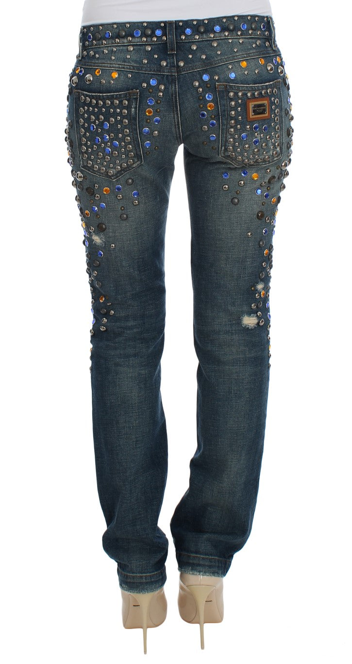 Met kristallen versierde GIRLY Slim Fit Jeans
