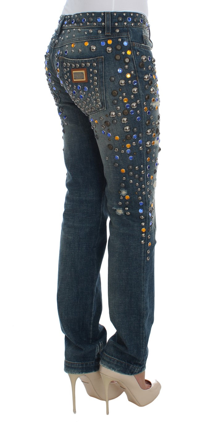 Met kristallen versierde GIRLY Slim Fit Jeans