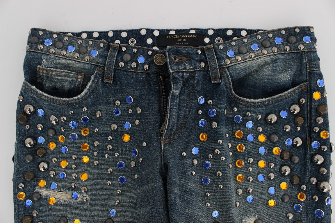 Met kristallen versierde GIRLY Slim Fit Jeans