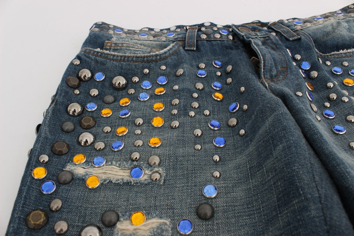Met kristallen versierde GIRLY Slim Fit Jeans
