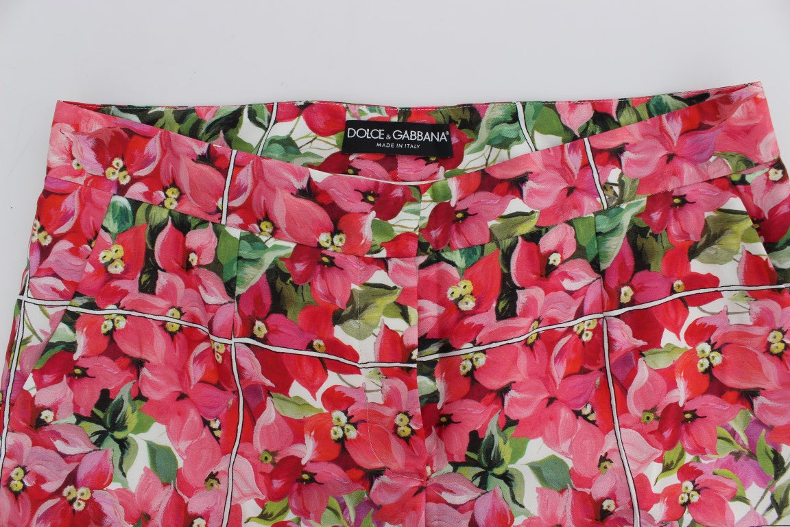 Veelkleurige bloemenkniebroek met capribroek