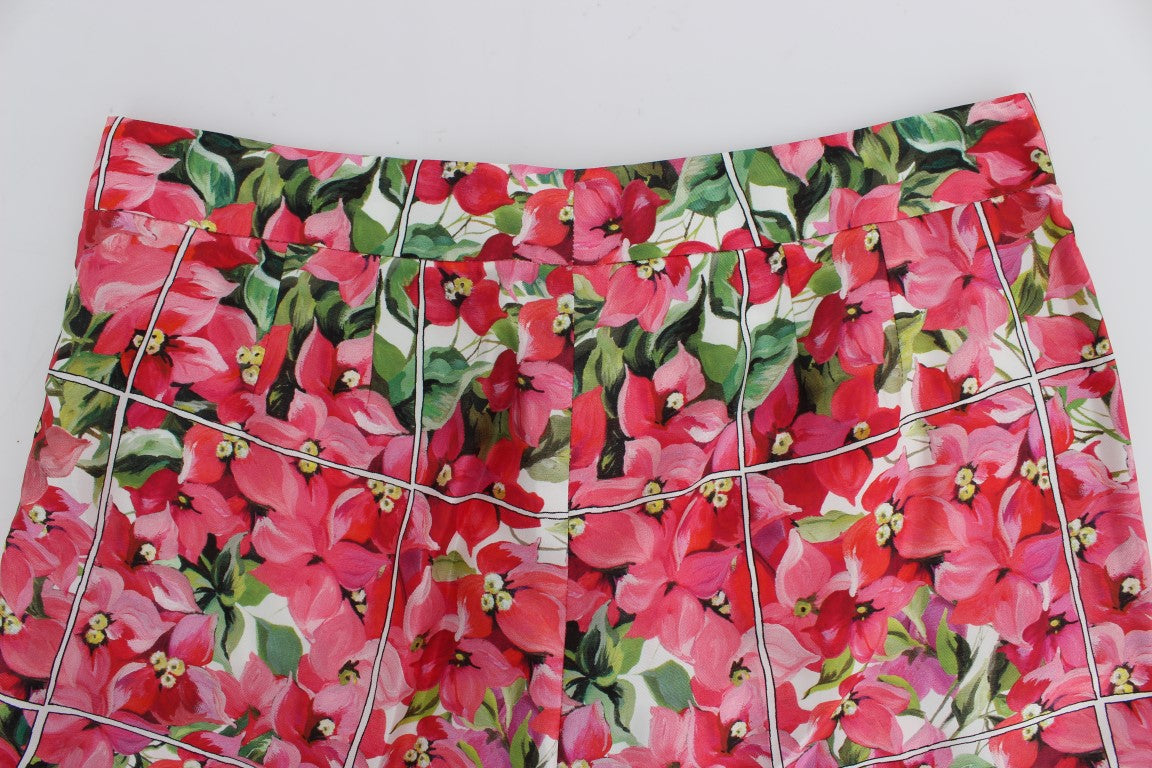 Veelkleurige bloemenkniebroek met capribroek