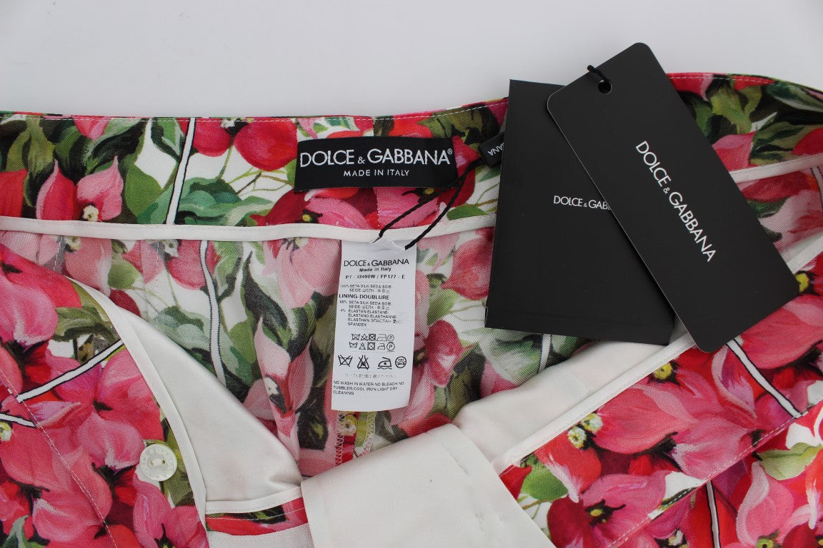 Veelkleurige bloemenkniebroek met capribroek