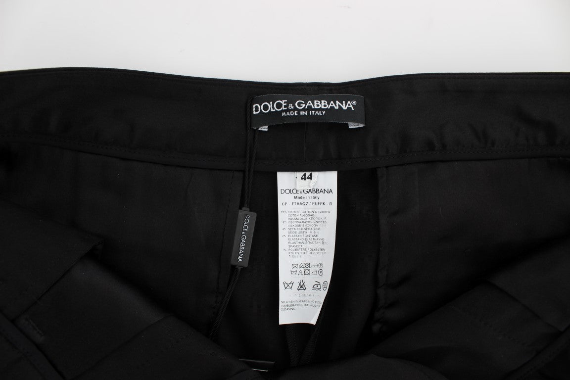 Zwarte katoenen stretch torero caprisbroek