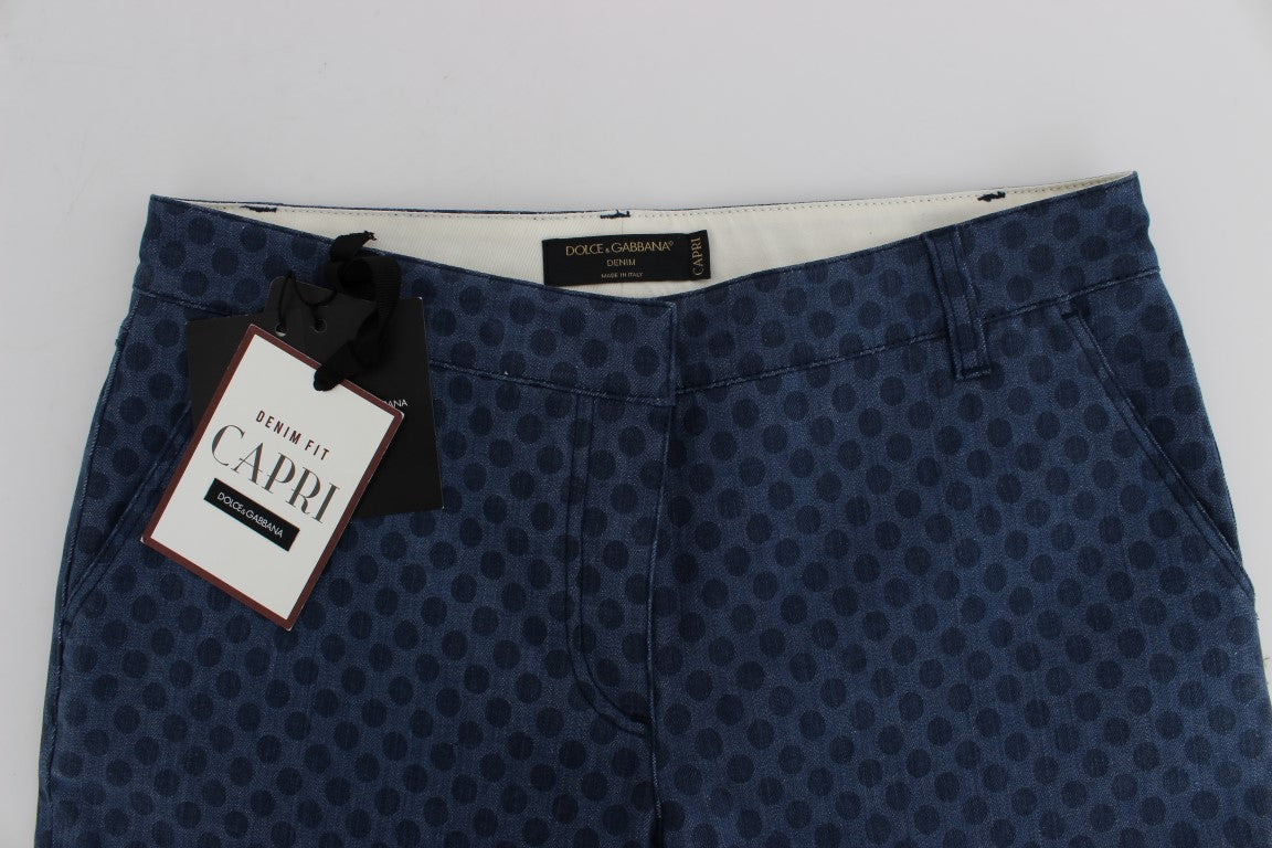 Capri-jeans met stippen en stretch