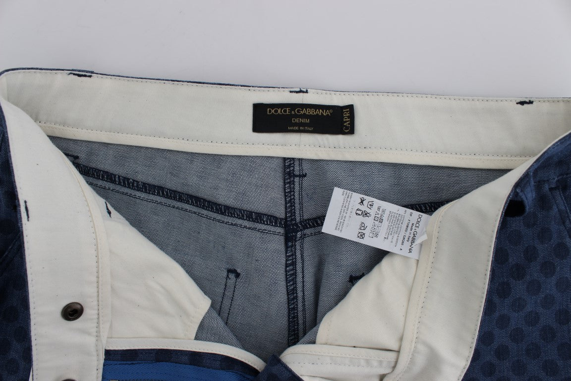 Capri-jeans met stippen en stretch